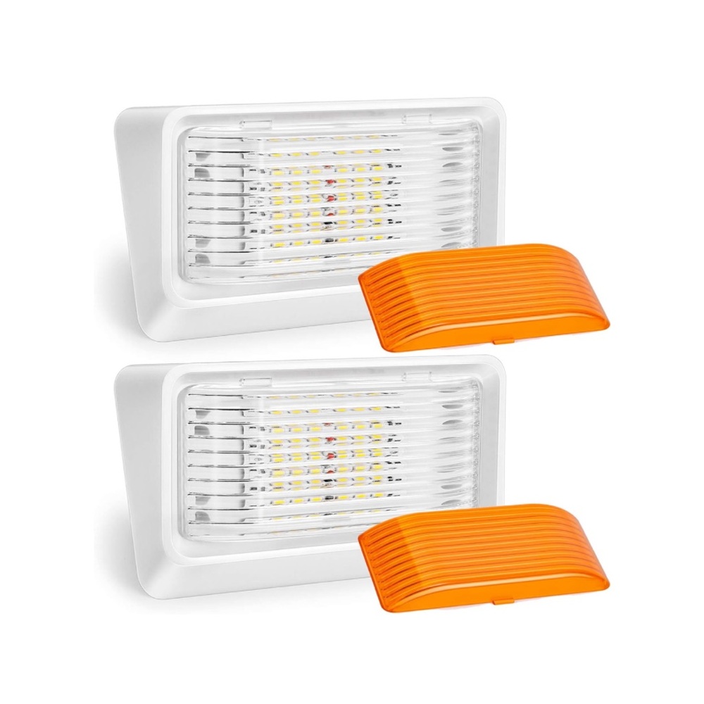 Set of 2- (4 lights total)-320 Lumen LED RV Porch Light Exterior Utility 12V